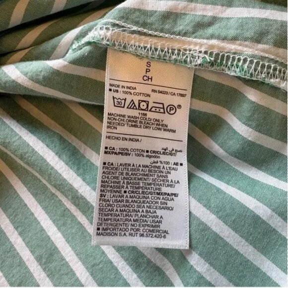 Old Navy The Classic Shirt in Soft Kelly Green and White 100% Cotton size small - Picture 5 of 10